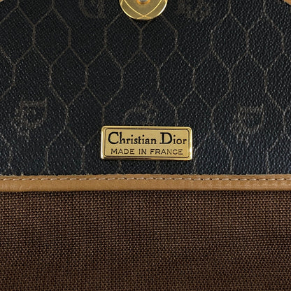 Christian Dior Honeycomb Pattern Logo Shoulder bag Black Vintage j8jdng