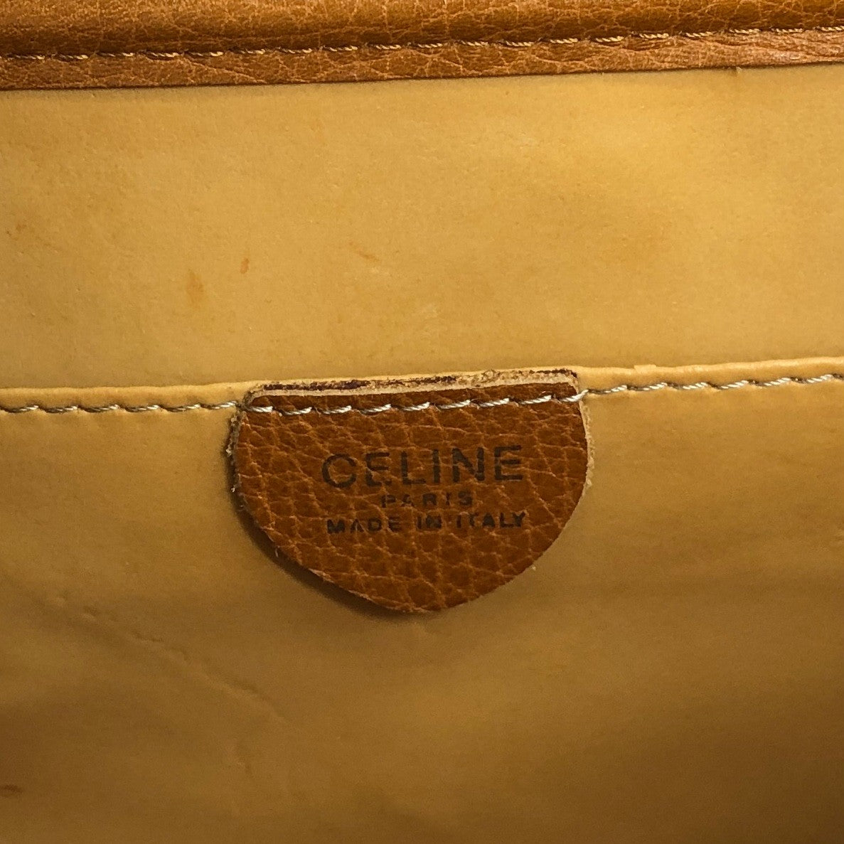 CELINE Coin Motif Shoulder bag Camel Vintage vrwuni