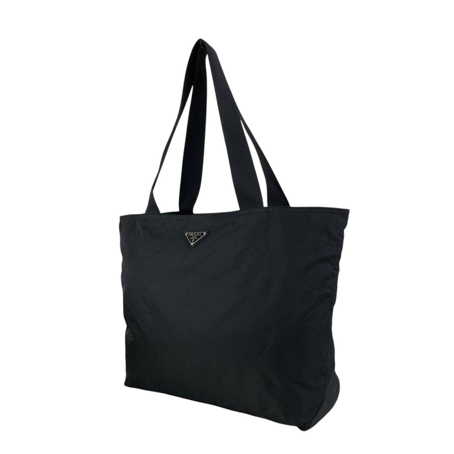 PRADA Tessuto Triangle Logo Totebag Black Vintage bub65u