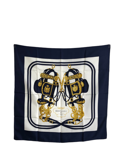 HERMES Silk Scarf Blue Vintage ivxc5w