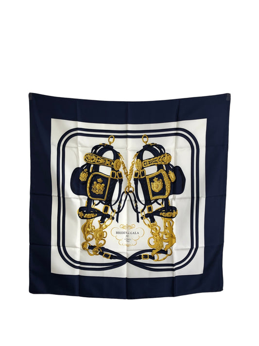 HERMES Silk Scarf Blue Vintage ivxc5w