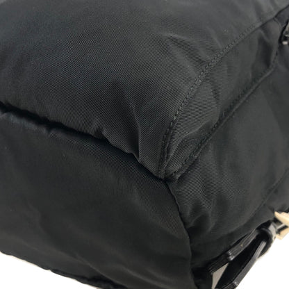 PRADA Triangle Logo Nylon Backpack Black Vintage f4v6fg