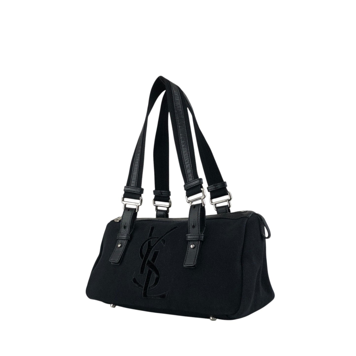Yves Saint Laurent YSL Logo Handbag Black Vintage p825h3
