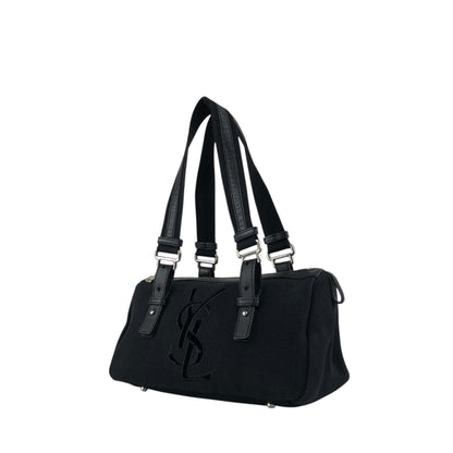 Yves Saint Laurent YSL Logo Handbag Black Vintage p825h3