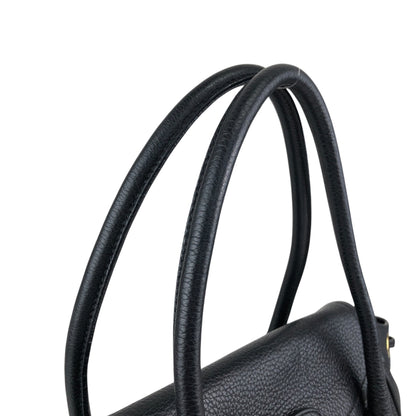 PRADA Logo Lock Handbag Black Vintage 7dwdcx