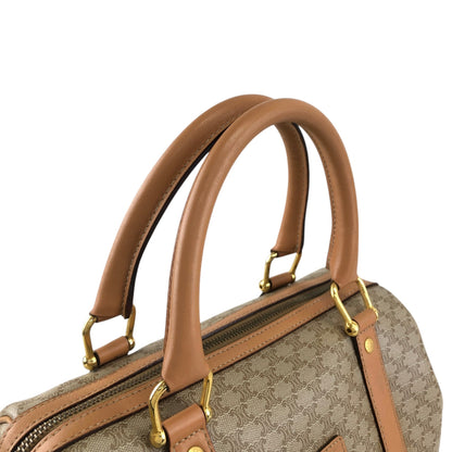 CELINE Macadam Blason Two-way Handbag Shoulder bag Beige Vintage erwjct