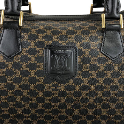 CELINE Macadam Blason Two-way Small Boston bag Shoulder bag Black Vintage wuxab4
