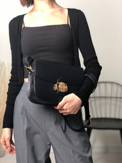 CELINE Blason Crossbody Shoulder bag Dark Navy Vintage adajxe