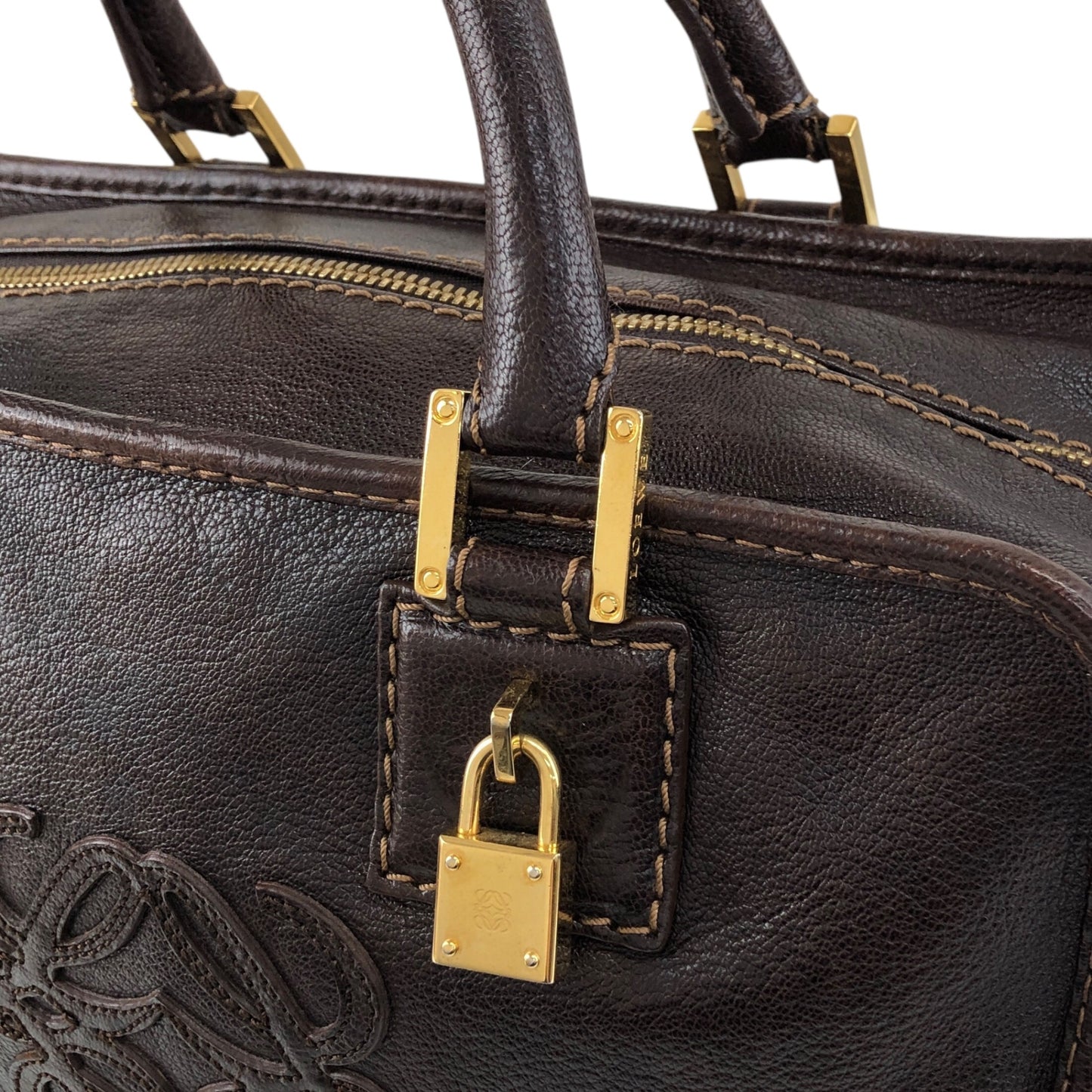 LOEWE Amazona28 Anagram Two-way Small Boston bag Shoulder bag Brown Vintage zey847