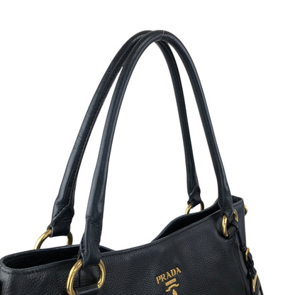 PRADA Logo Totebag Black Vintage f7udbt