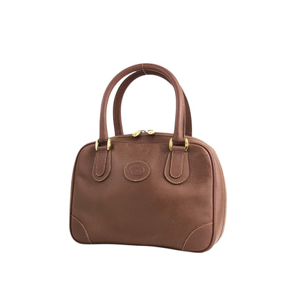 GUCCI Logo Embossed Handbag Boston bag Brown Vintage 7vibey