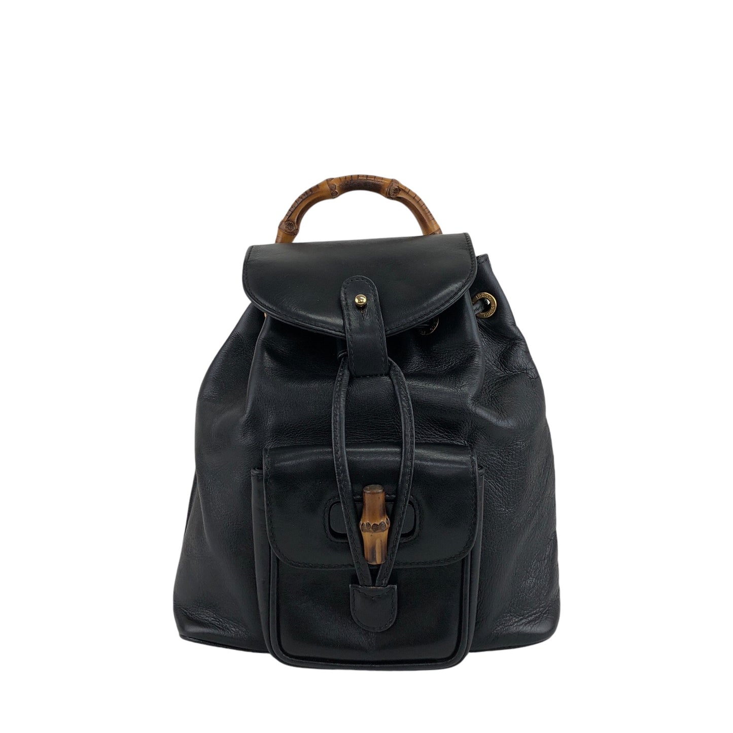 GUCCI Bamboo Backpack Black Vintage rhm2ys