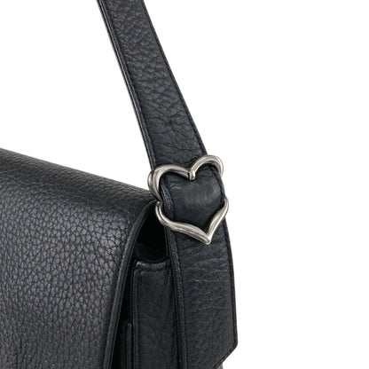 Yves Saint Laurent Logo Buckle Shoulder bag Black Vintage geb2iw