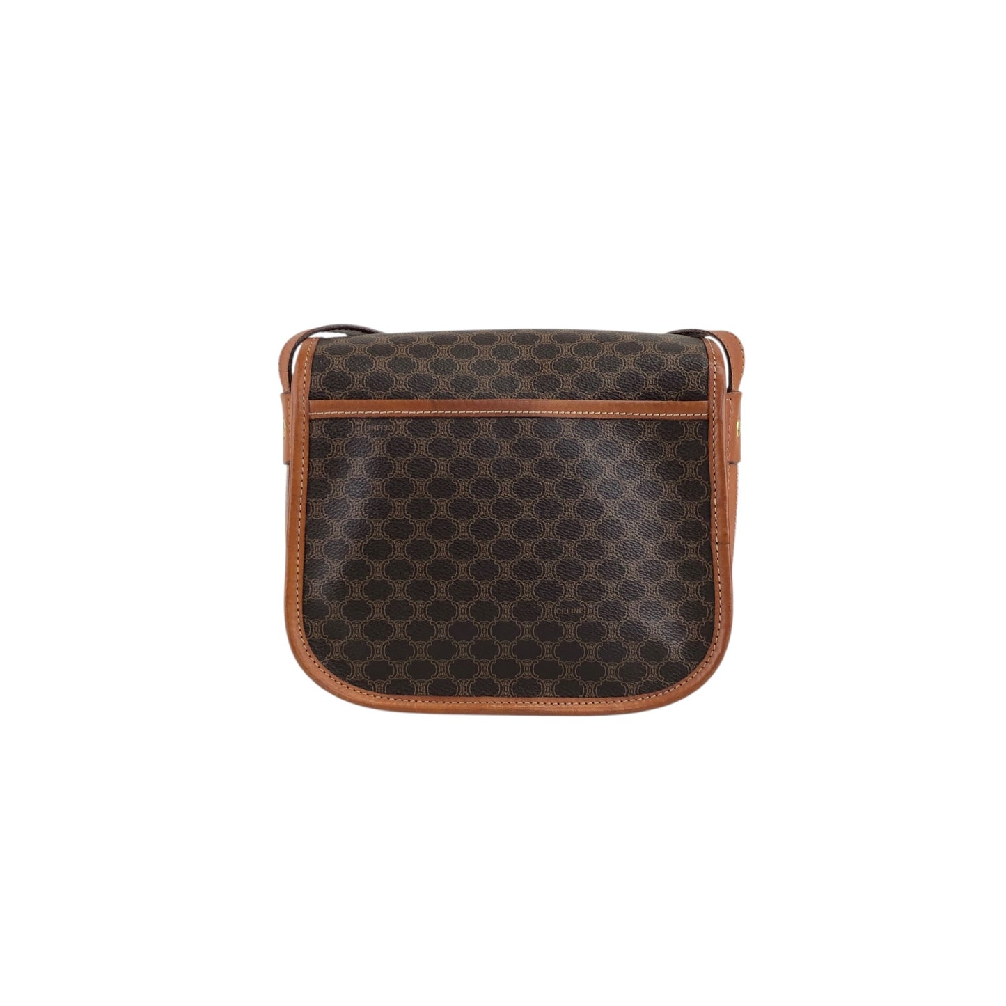 CELINE Macadam Blason Front Buckle Shoulder bag Brown Vintage bk3xcz