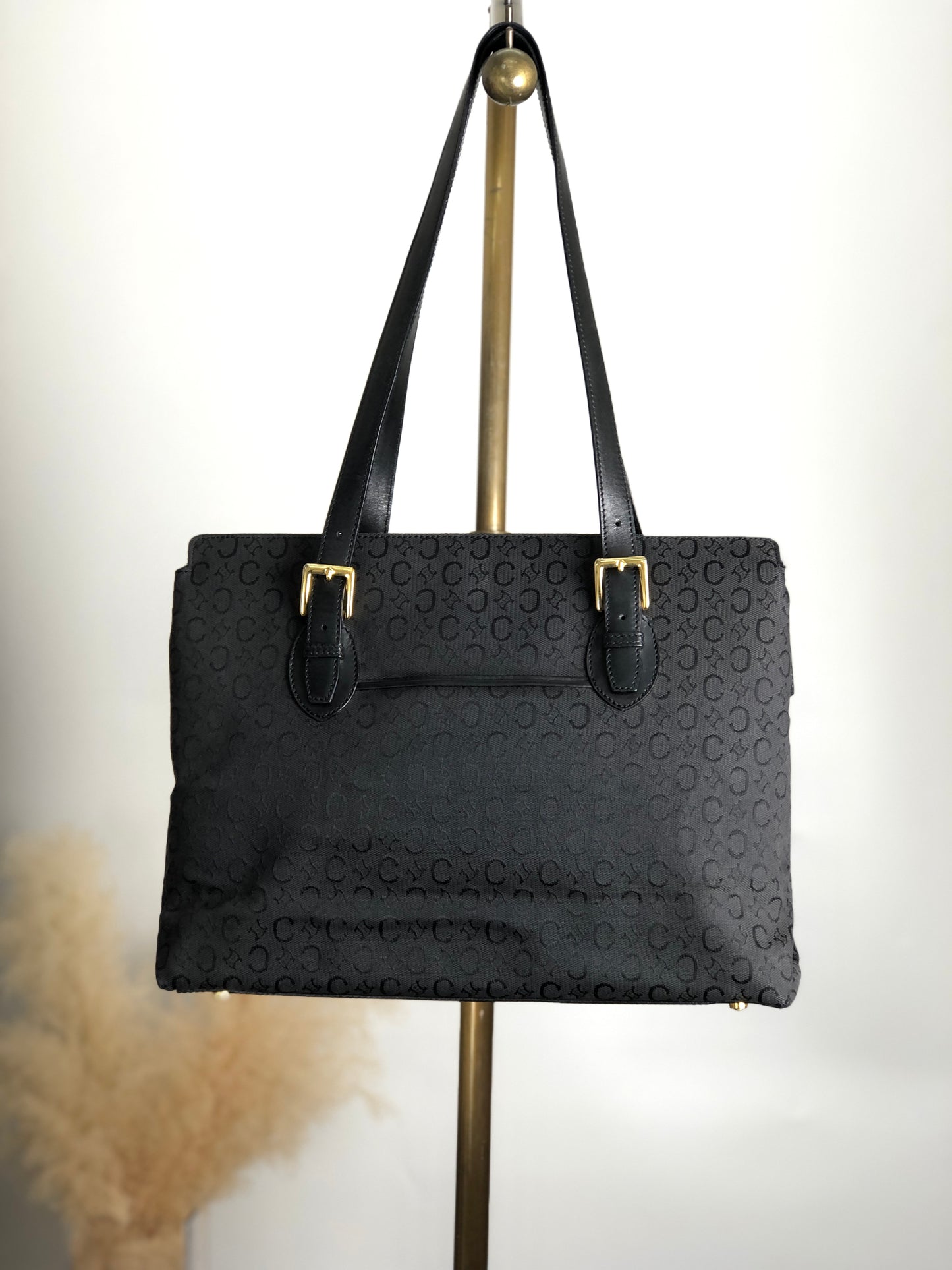 CELINE Macadam Totebag Shoulder bag Black Vintage 2ve37v