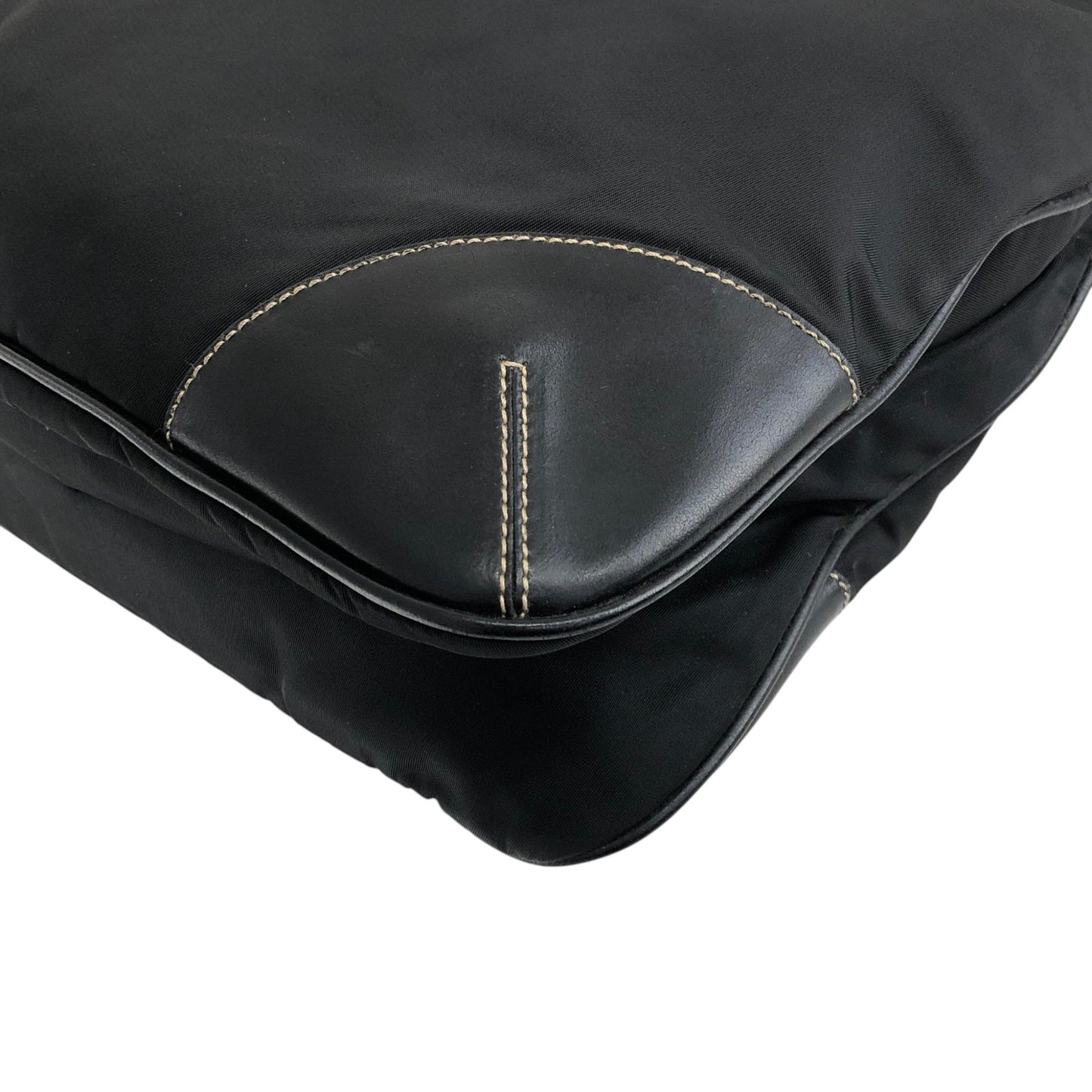 PRADA Tessuto Triangle Logo Shoulder bag Black Vintage ribjbv