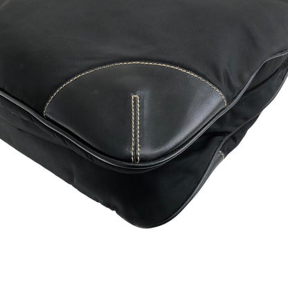 PRADA Tessuto Triangle Logo Shoulder bag Black Vintage ribjbv