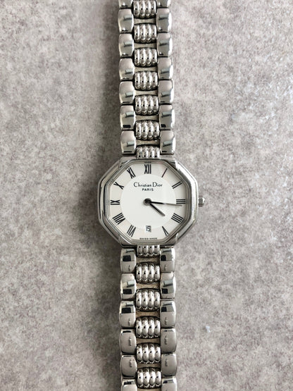 Christian Dior Octagon Watch Silver Vintage ygwbm8