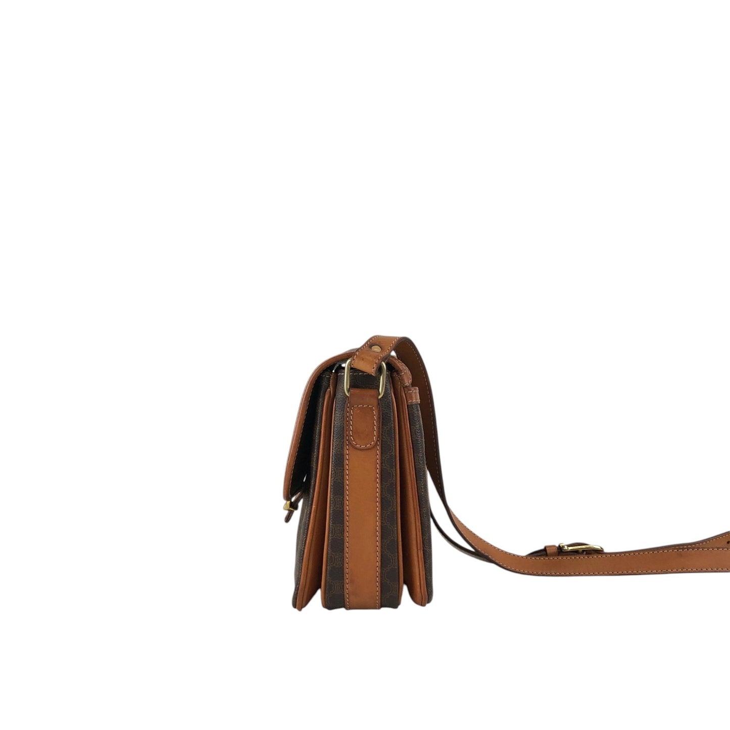 CELINE Macadam Horse Bit Shoulder bag Brown Vintage mcvths