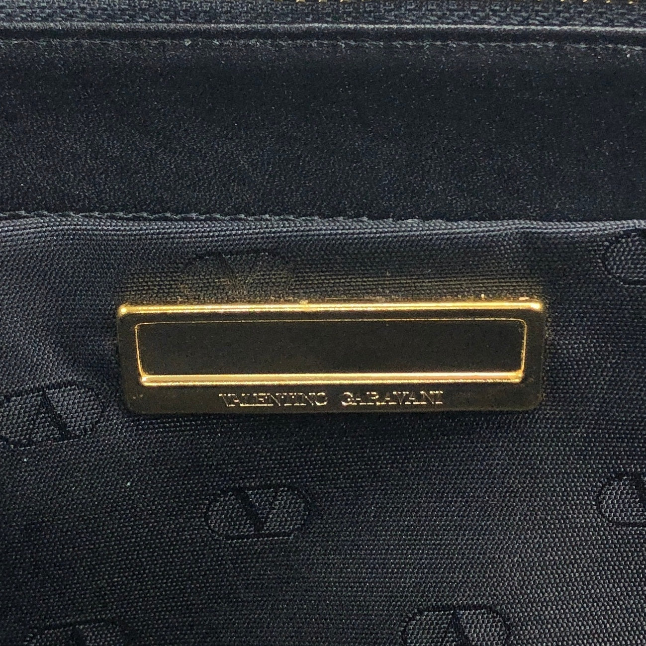 VALENTINO GARAVANI Logo Charm Two-way Handbag Shoulder bag Black Vintage 58zrvp