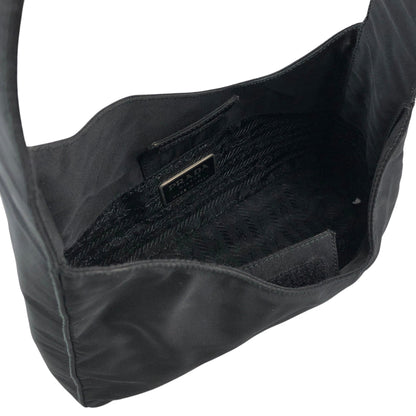PRADA Tessuto Triangle Logo Handbag Shoulder bag Black Vintage 7tpj3r
