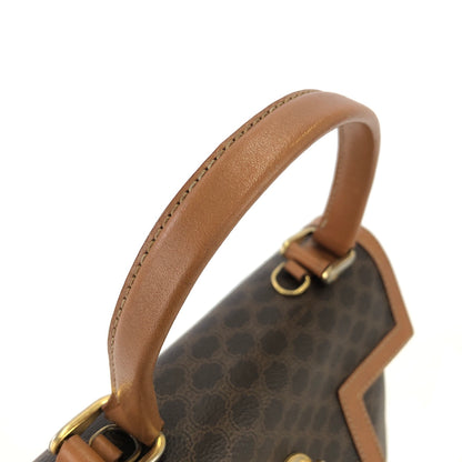 CELINE Macadam Toggle Clasp Two-way Handbag Shoulder bag Brown Vintage 5nzi84