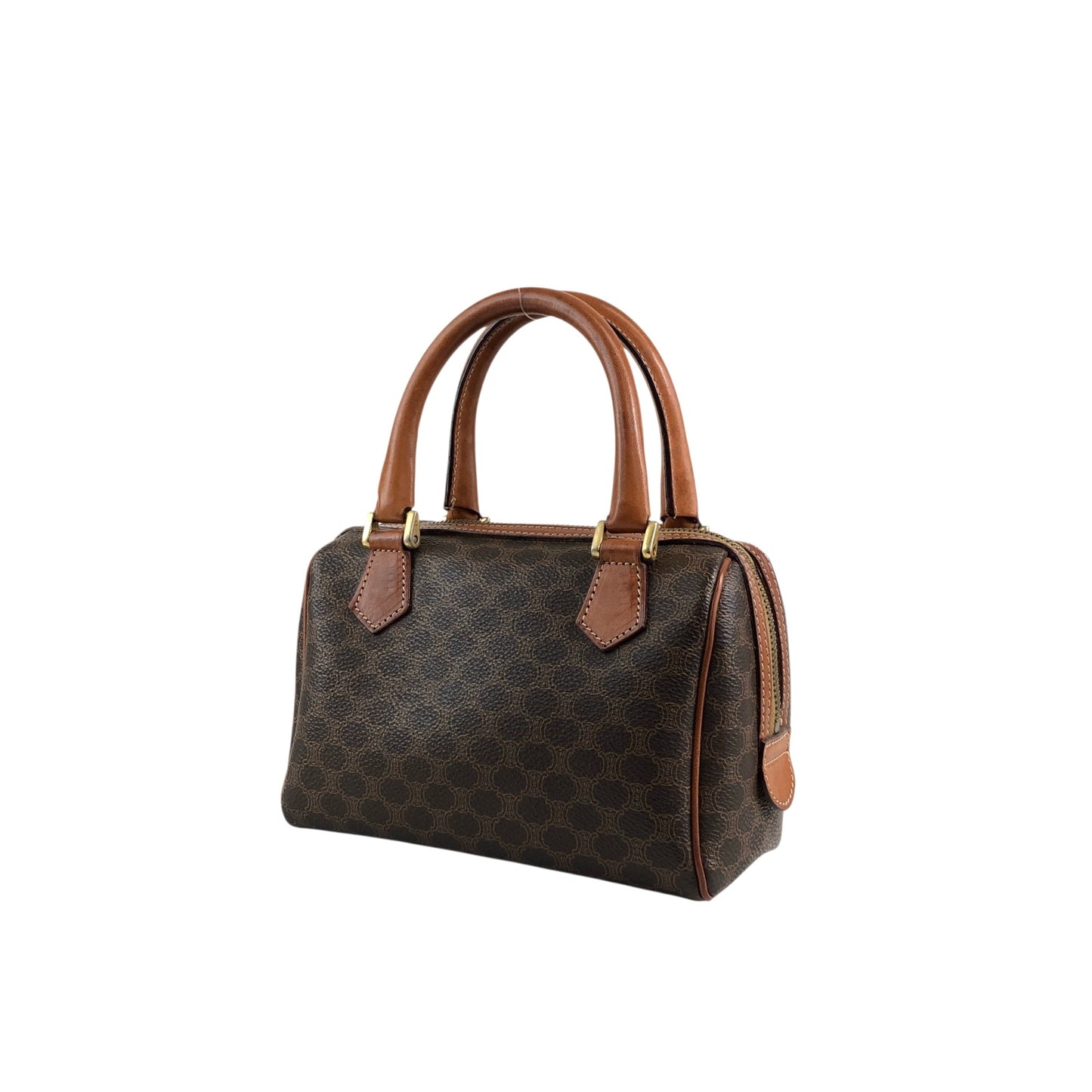 CELINE Macadam Two-way Small Handbag Shoulder bag Brown Vintage nvyja5