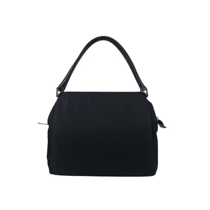 PRADA Tessuto Triangle Logo Handbag Black Vintage zzietj