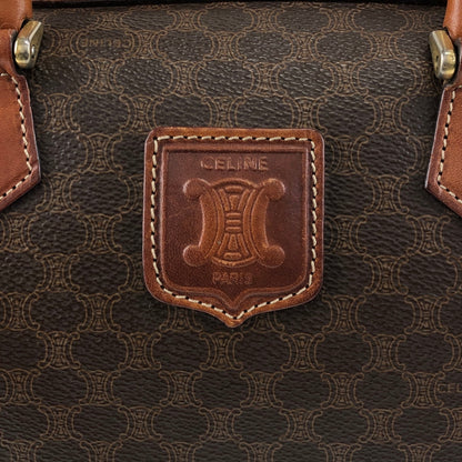 CELINE Macadam Two-way Handbag Shoulder bag Brown Vintage jymunw