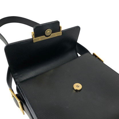 Yves Saint Laurent Logo Shoulder bag Black Vintage avbr5u