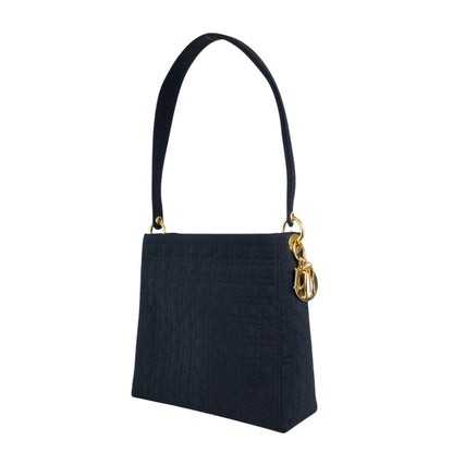 Christian Dior Cannage Logo Charm Shoulder bag Hobobag Black Vintage gd5hwv