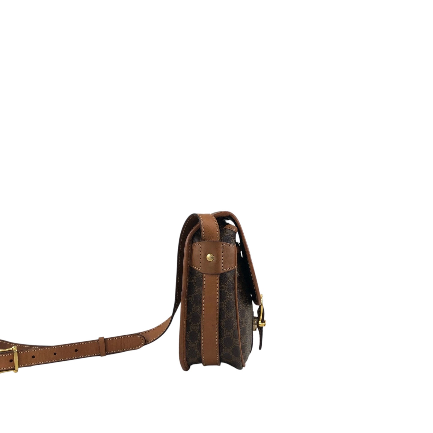 CELINE Macadam Blason Shoulder bag Brown Vintage uuvwb7
