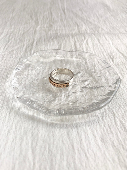 CELINE Logo Ring Silver×Gold SILVER925 Vintage 3y6k7c