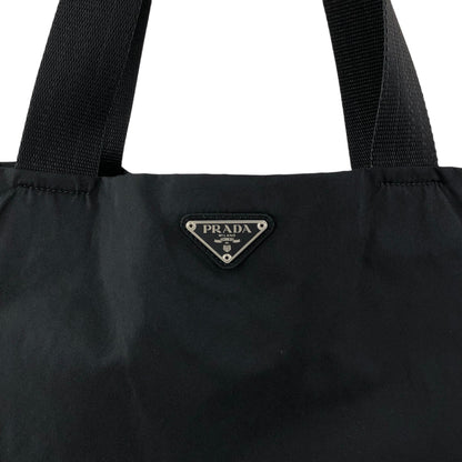 PRADA Tessuto Triangle Logo Handbag Totebag Black Vintage 5dvjjb