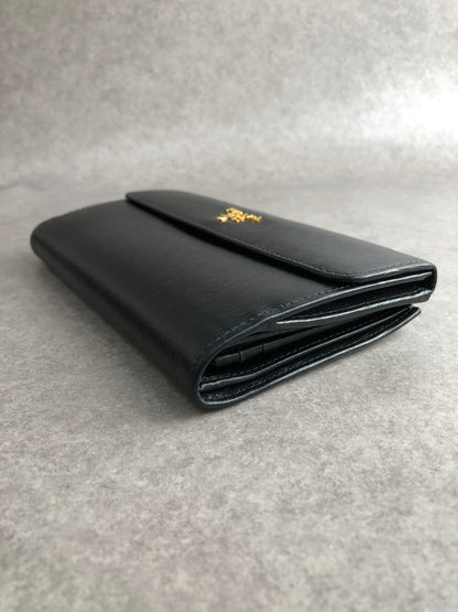 PRADA Logo Long Wallet Black Vintage yvkvsz