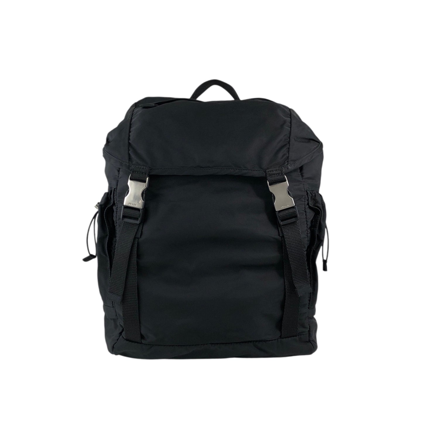PRADA Tessuto Triangle Logo Backpack Black Vintage 6bctx4