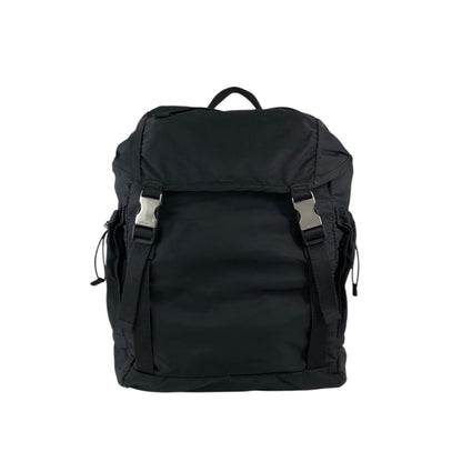PRADA Tessuto Triangle Logo Backpack Black Vintage 6bctx4