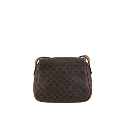 CELINE Macadam Blason Front Buckle Shoulder bag Brown Vintage iv3thu