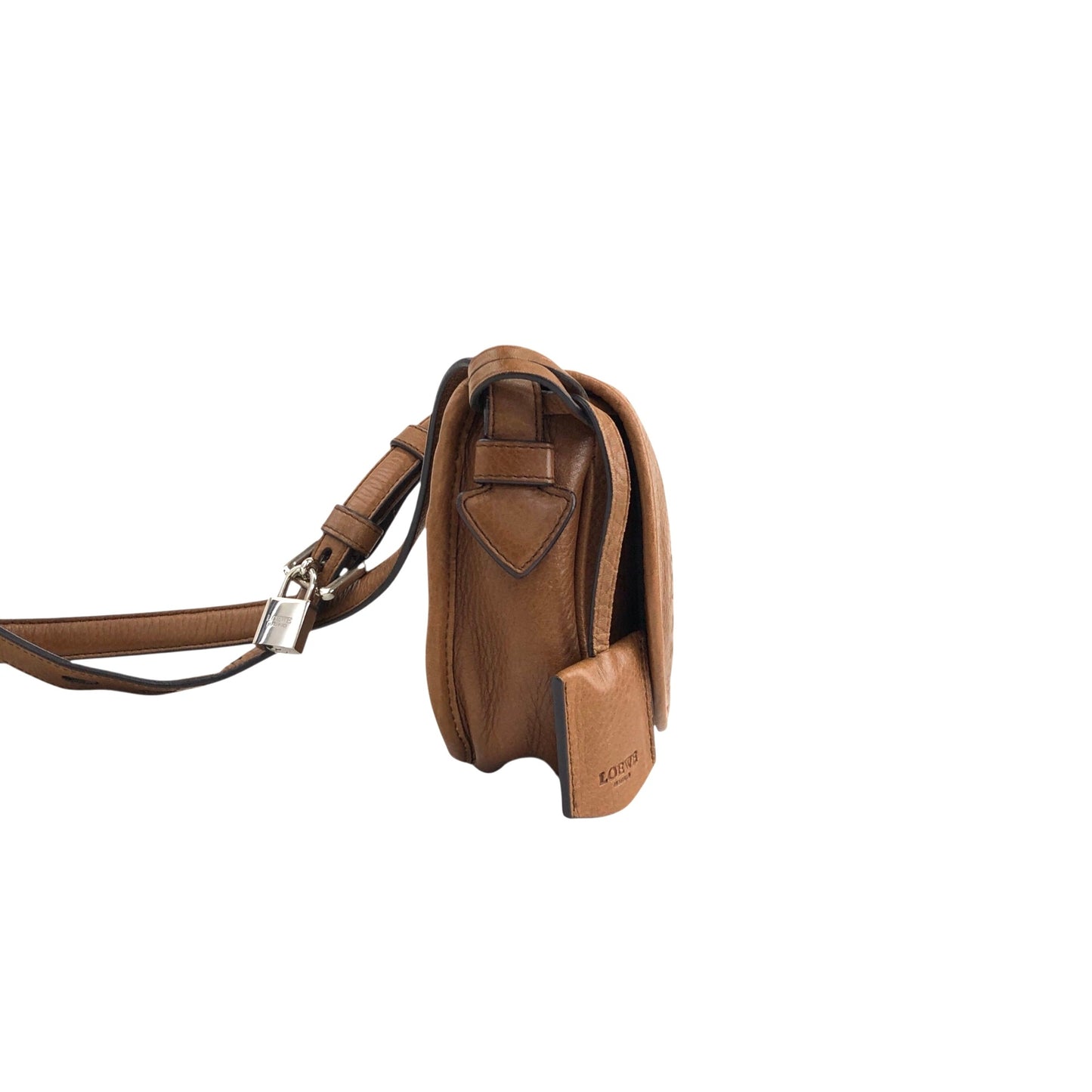LOEWE Logo Embossed Crossbody Shoulder bag Brown Vintage w2swk6