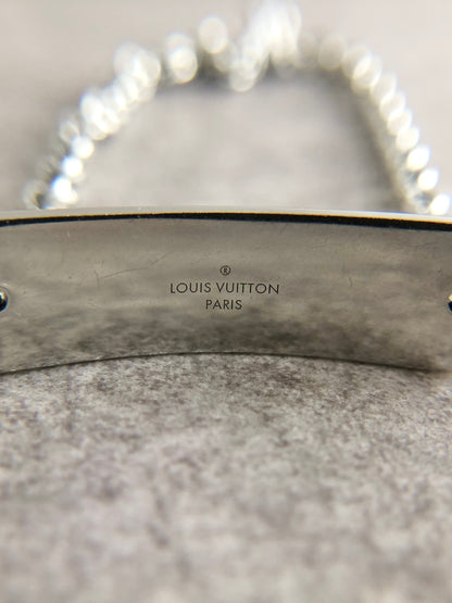 LOUIS VUITTON Monogram Bracelet Silver M00681 Vintage 2cv57e
