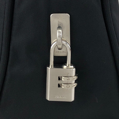 PRADA Tessuto Triangle Logo Padlock Handbag Black Vintage u7mkdg