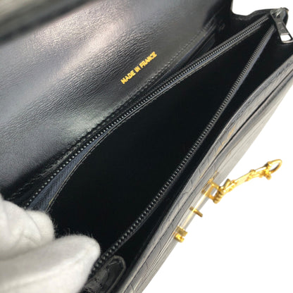 CELINE Horse Bit Handbag Black Vintage 4mkifm