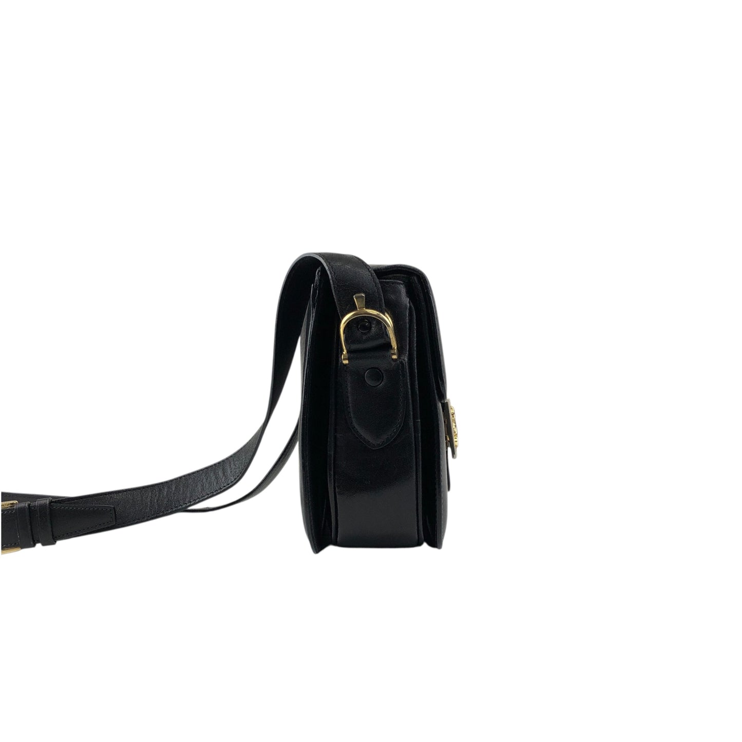CELINE Horse Carriage Crossbody Shoulder bag Black Vintage mimnwz