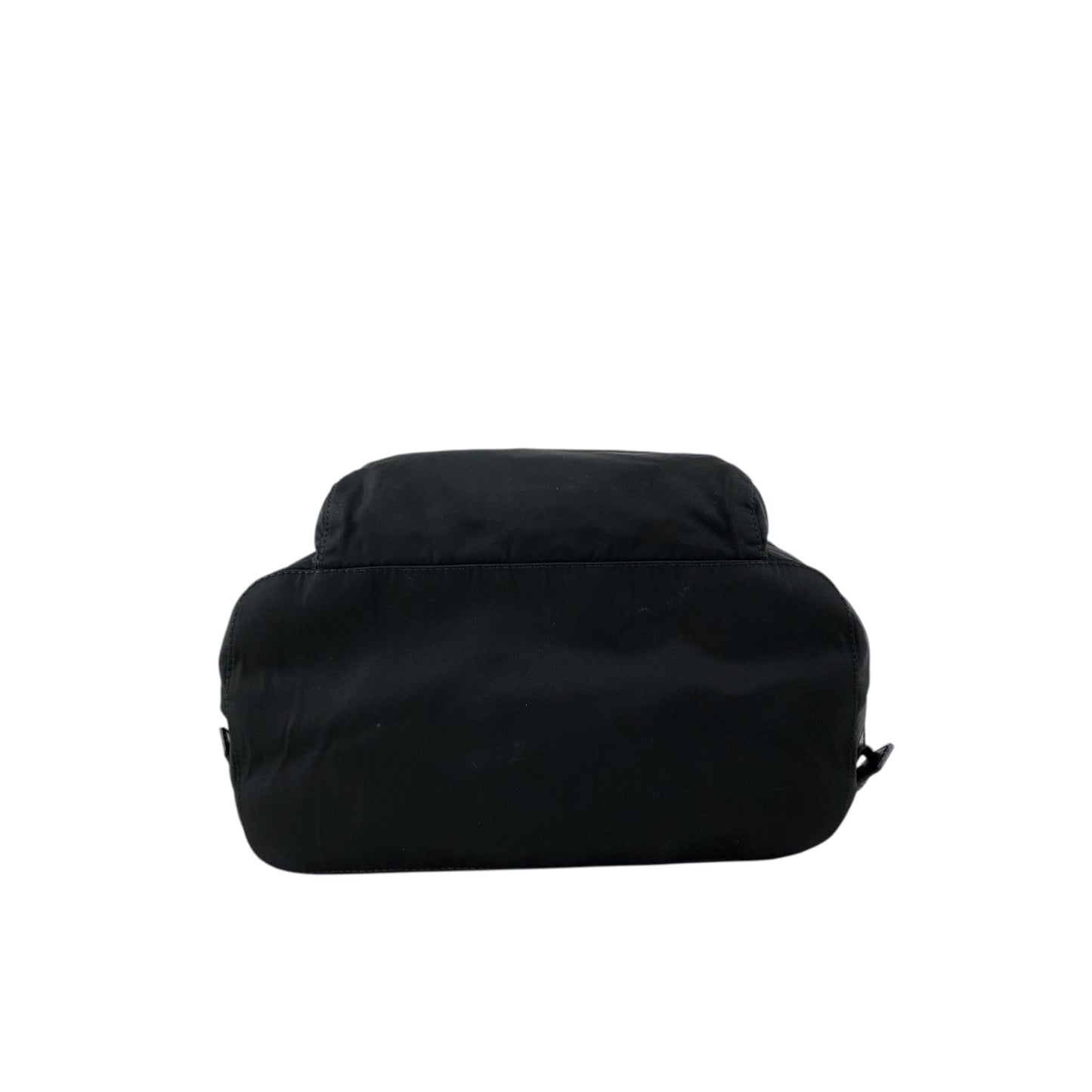 PRADA Tessuto Triangle Logo Front Buckle Backpack Black Vintage f788mi