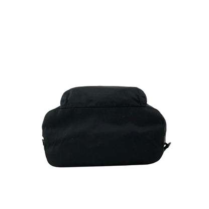 PRADA Tessuto Triangle Logo Front Buckle Backpack Black Vintage f788mi