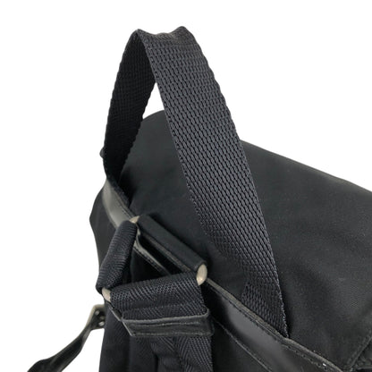 PRADA Triangle Logo Double Pocket Backpack Black Vintage hbs63x