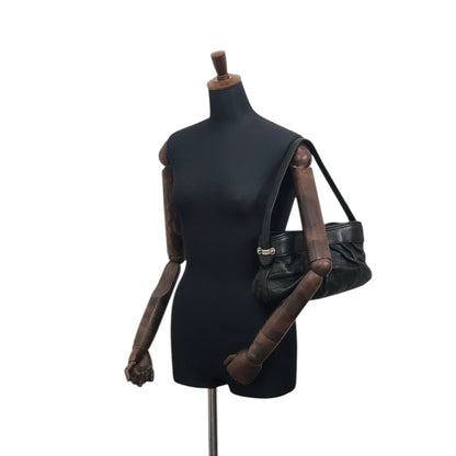CHANEL Matelasse Logo Shoulder bag Black Vintage mwt523