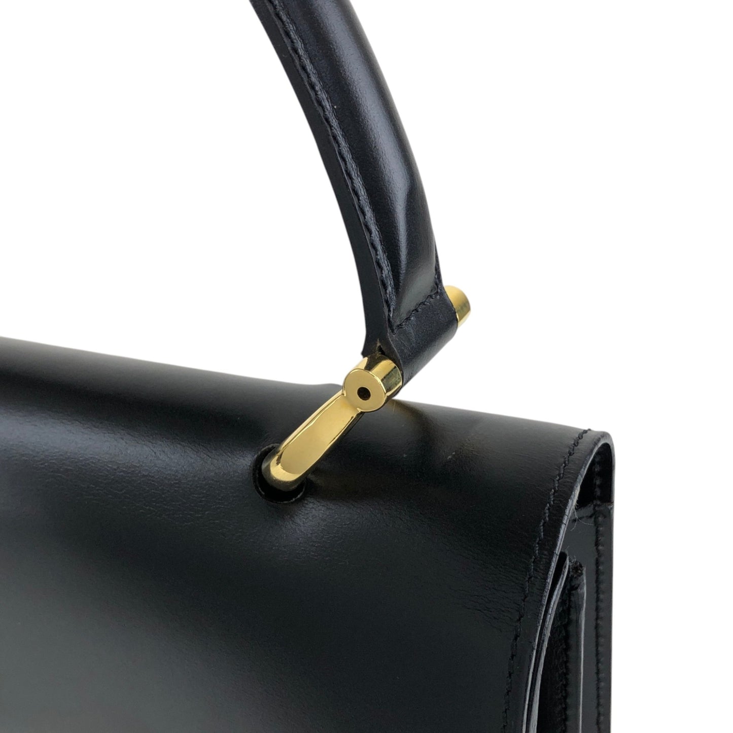 CELINE Gancini Handbag Black Vintage hkm3p8