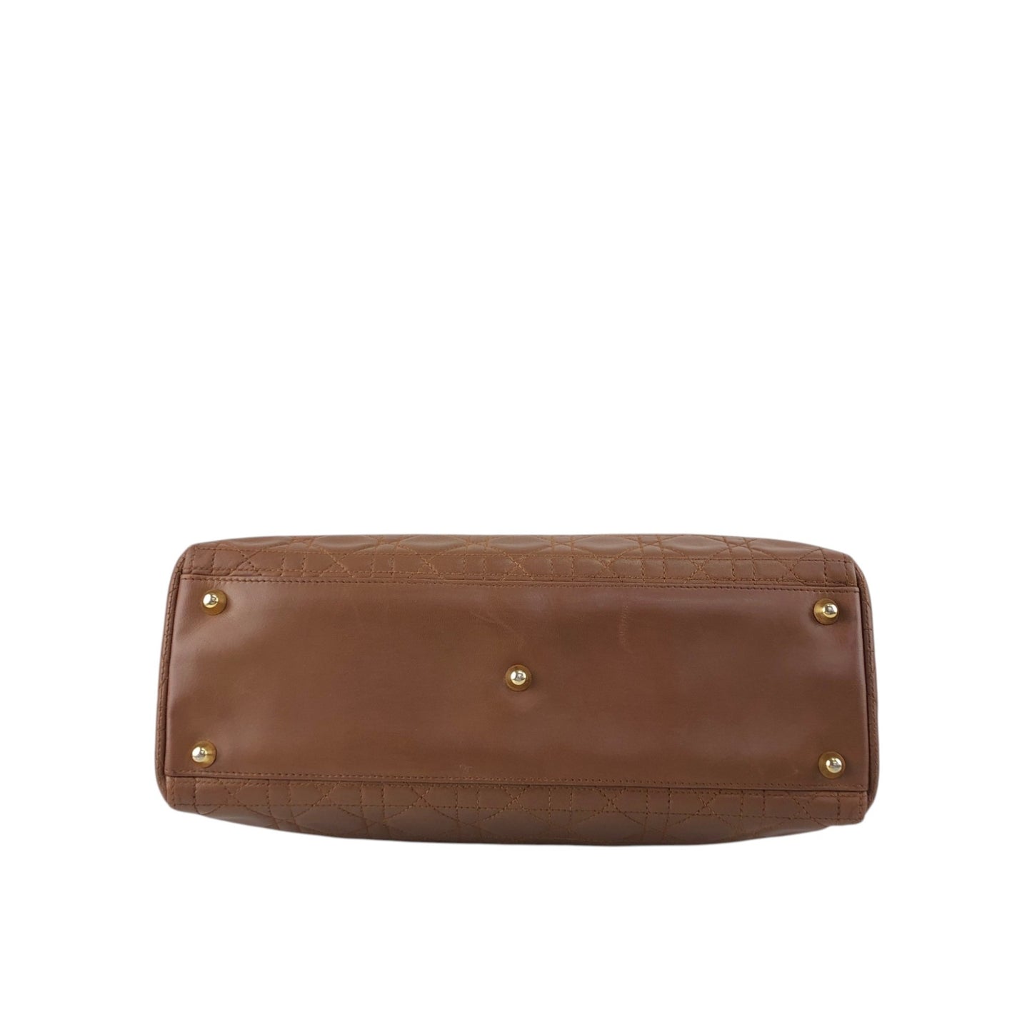 Christian Dior Lady Dior Cannage Two-way Handbag Shoulder bag Brown Vintage 8c3nvp
