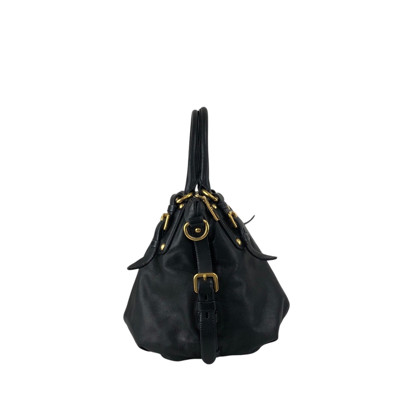 PRADA Logo Two-way Handbag Shoulder bag Black Vintage jrndes